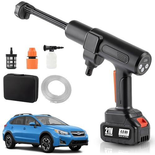 Nettoyeur haute pression sans fil 18 V, 250 bar, pistolet haute pression sans fil avec moteur sans balais 6 en 1, pistolet haute pression, sans batterie, pour voiture, terrasse, arrosage du jardin