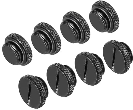 QUARKZMAN Tappo Per Raffreddamento A Liquido Per PC G1/4 Nero Per Sistemi Di Raffreddamento A Liquido Per PC Con O-Ring Confezione Da 8