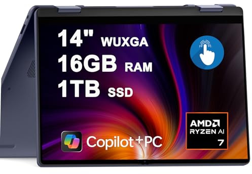 Dell Inspiron 14 Plus 2-in-1 Laptop 14 WUXGA Touch AMD 8-core Ryzen AI 7 350 Up to 50 Tops (>i7-12700H) 16GB RAM 1TB SSD Backlit for Creator Business Professional Win11 Copilot+ AI
