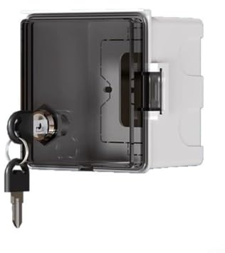 CWOQOCW Caja de placa de pared impermeable para exteriores con cerradura, caja de bloqueo de enchufe al aire libre para carga de vehículos eléctricos y uso en jardín, negro transparente (negro