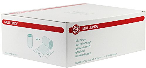 20 x NOBAMED Muslinbindning bomull 10 m, storlek: 6 cm