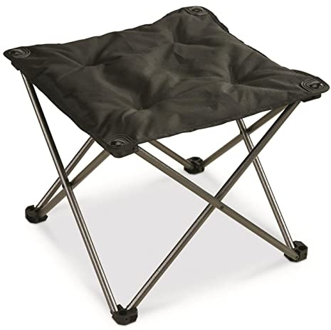 Guide Gear Camping Chair Foot Stool, Folding, Collapsible, Portable Footrest Black