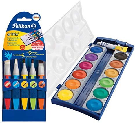 Pelikan målningsset, K12 + 5 griffix pensel