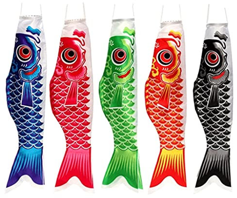 Manche à air de 55 cm - Drapeau japonais - Poisson à voile - Rouge - Qualité supérieure et créatif