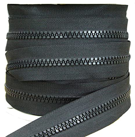Cremallera Continua Inyectada 15m + 10 Cursores de Metal 5#, Ideal para Coser Ropa, (332)