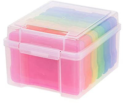 Scicalife 1 Set Greeting Card Organizer with Dividers Cards Storage Box Postcard Case for for Holiday Birthday Photos Crafts Scrapbook Paper Stickers