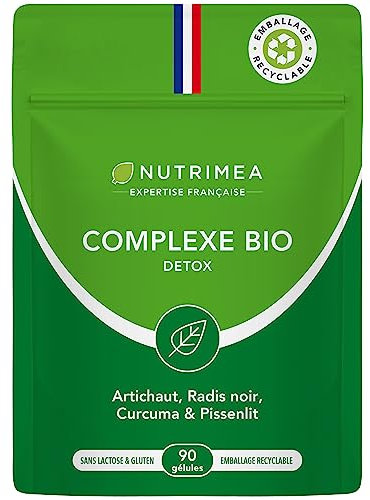 DETOX FOIE - Complexe Detox Intestin & Colon BIO - Minceur & Perte de Poids - Elimination des Toxines - Artichaut, Radis Noir, Curcuma & Pissenlit - 90 Gélules Vegan - Nutrimea - Fabriqué en France