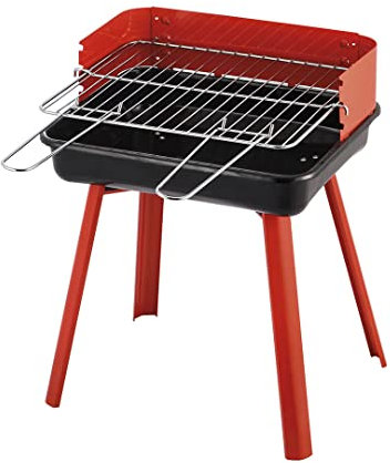 Dc Casa Barbecue a Carbonella Compatto Rettangolare – Griglia da Esterno 35x28x55 cm | BBQ Portatile con Struttura Resistente per Grigliate in Giardino, Campeggio e Picnic