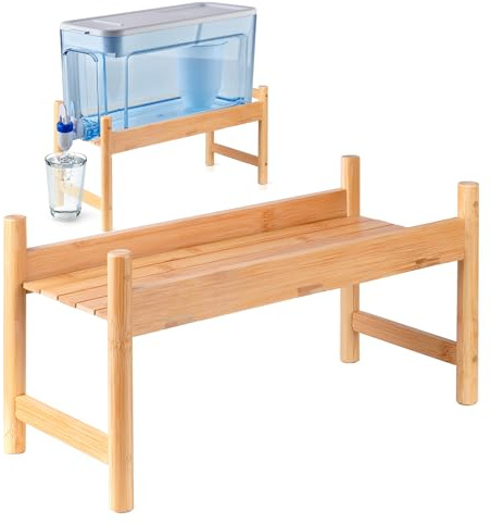 ZPirates Water Dispenser Stand - Compatible with Small-Medium Drink Filter Dispensers, Pitchers - Ideal for Countertops, Lemonade Stands, Parties - Long-lasting Natural Bamboo