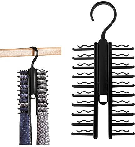 Lambo Percha para Corbatas, Organizador de Corbatas Que Ahorra Espacio con Clips Antideslizantes | Accesorios de guardarropa, estantería Multicapa para Armario, Armario, Tienda de Ropa, lavandería