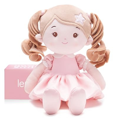 LeyaDoll Bambola morbida(12''), bambola bambina ideale come regalo bambino 1 anno, regalo di battesimo e Natale per bambina e neonati Daydream-Princess-Starlet-Light-Pink