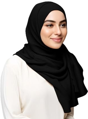 ShopMiey Premium Jersey Head Soft Scarf Muslim Hijab Shawl Wrap for Women (Black)