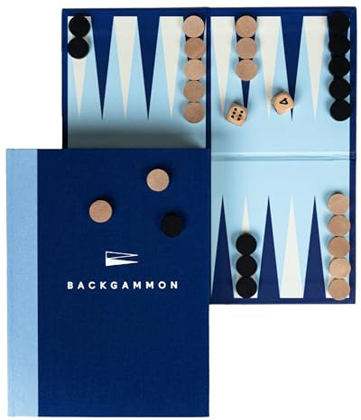 Luckies Book Shaped Board Games | Backgammon Board Game In A Book | Bookshelf Games | Coffee Table Decor & Home Decor Accessories Living Room | Gifts For Dads Birthday & Mens Birthday Gifts