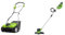 Greenworks 40V Cordless Lawn Rake Dethatcher, 3600rpm, 36cm Working Width, 30L Collection Box & 40V Cordless Strimmer for Medium Gardens, Adjustable Height, 30cm Cutting Width