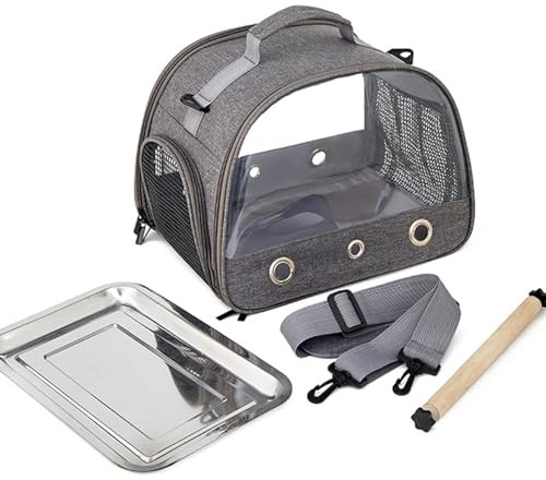 Travel Cage - Travel Bird Cage, Transport Box Expedion | Bird Cage Travel Bag Parrot Carrier, Foldable Small Pet Carrier Bag, Breathable Travel Cage, Portable Bird Cage with Standing Perch & Tray