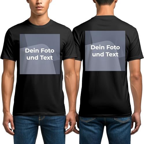 Cimpress T-Shirt personnalisé en Coton, Personnalisation Photo, Texte, Logo, pour Hommes, Usage Professionnel ou Personnel Noir XL
