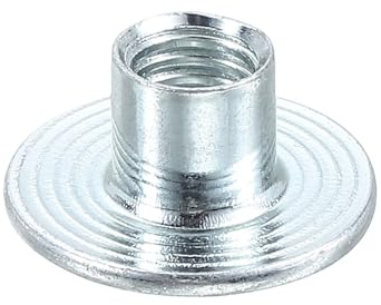 QUARKZMAN M8 T-nötter, 12 stycken kolstål T-mutter rund bas svetsmuttrar 10 mm höjd genomgående hål fläns insättningsmuttrar kvinnlig gänga platmuttrar, silver