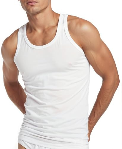 CS- Cozy Style Men Vest UK Interlock CottonSleeveless Athletic Undershirts for Gym & Everyday Wear (UK, Alpha, L, Regular, Regular, 3, White)