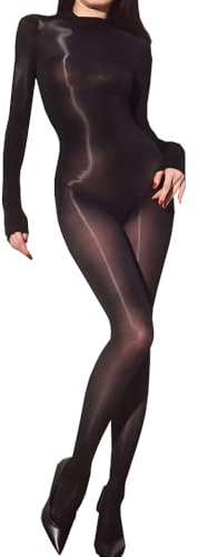 CHILIRIA Bodystocking con Rete Merletto Calze Corpo Completo Sexy Lingerie con Rete Fish Net Body Suit Collant Catsuit a Pezzo Unico, nero, taglia unica