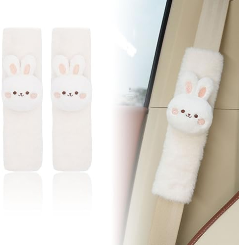 Muorruo Set di 2 Cuscinetti di Protezione per Cintura di Sicurezza, Cuscinetti di Protezione per Cintura di Sicurezza Kawaii per Bambini e Adulti, Morbidi e Caldi per l'inverno