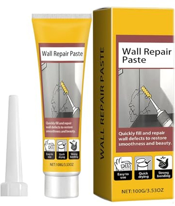 Pasta de reparación de paneles de yeso – 100 g de compuesto de relleno instantáneo, sellador de reparación de pared de secado rápido, kit de llenado de grietas de techo | Relleno de agujeros multi
