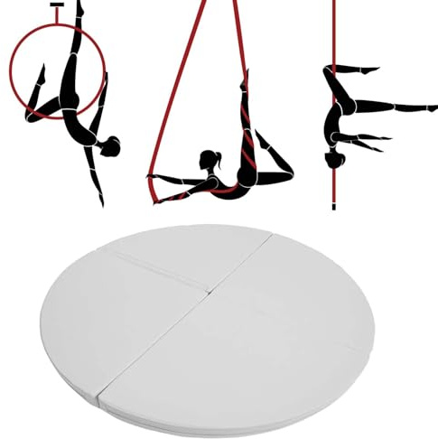 Pole Dance-matta, säkerhetsmatta för luftring, yoga och pole dance – tjock halkfri skyddsmatta för gym/hem, rund matta 140 x 3 cm, perfekt p