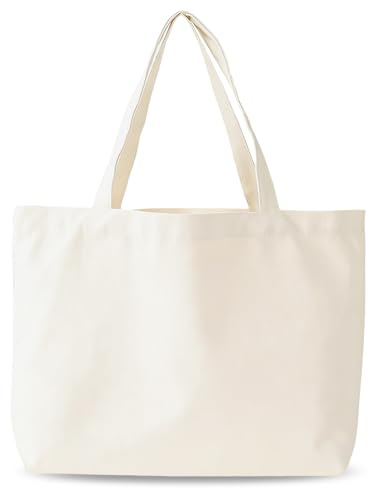 Luabue Borse Totali in Cotone Grande 51 x 17 x 37 cm Bianco