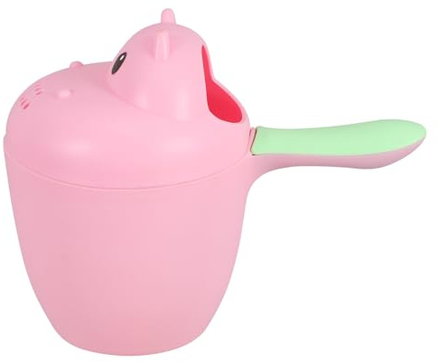 LAPYAPPE Bicchiere per Lavaggio Capelli a Forma di Ippopotamo in Pp Rosa, Comodo da Usare, per Genitori e Durante il Bagnetto