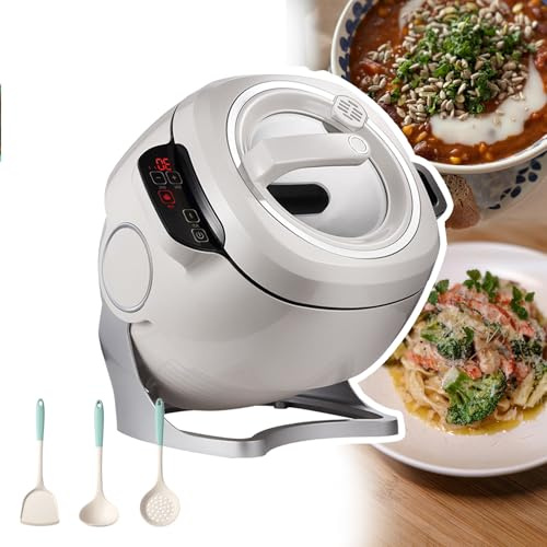 Bärbar matlagningsgryta 6 l, 2 000 W matberedare, 360° rotation, 3D-uppvärmningstrumma matlagningsmaskin för omrörningsstekning, gryta och matlagning - 3 redskap ingår