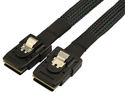 Jopto Internes Mini SAS SFF 8087 auf SFF 8087 Kabel, 50 cm, Internes Mini-SAS 36 Poliges Gerades SFF-8087 auf Mini-SAS 36 Poliges Gerades SFF-8087 Server Datenkabel (0,5 m)