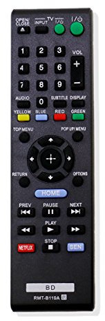 RMT-B119A Télécommande de Remplacement - VINABTY RMTB119A Télécommande pour Sony BLU-Ray Disc Player BDP-S3100 BDP-S390 BDP-S5100 BDP-S590 RMT B119A Remote Controller