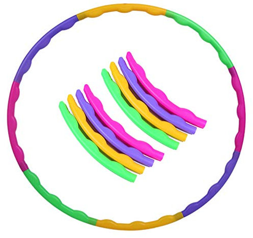 Kinder Hula Hoop, hohe Qualität, 8-teiliges abnehmbares Design, Farbiger Durchmesser 65 cm, Leicht zu tragen, für Erwachsene oder Kinder ab 4 Jahren Training, Sport & Spielen, Fitness und Training