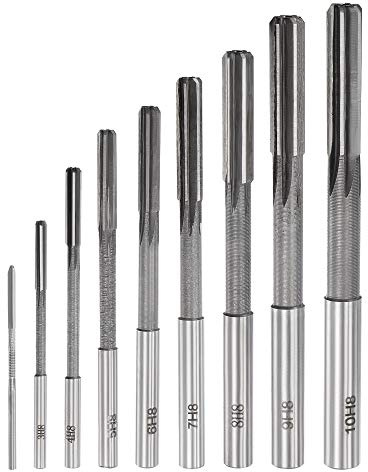 uxcell Chucking Reamer Set Lathe Machine Reamer Straight Flute Milling Cutter High Speed Steel H8 Tolerance (2mm 3mm 4mm 5mm 6mm 7mm 8mm 9mm 10mm) 9pcs