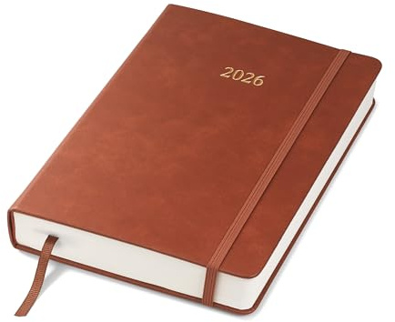 Wykeham's Executive 2026 Daily Journal Planner – US Public Holidays & Format – Customization Available (Brown, 8.5×5.5)