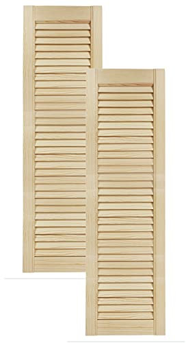 Lamellentüren Holz 2er Pack 294x993 mm | Holztür aus massiver Kiefer mit fühlbarer Struktur | Möbelfronten für kreative Renovierung | Lamellentür für Schrank oder Garderobe | Natur