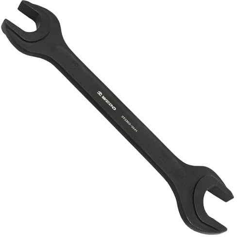 WEDO Llave de doble boca,Llave fija doble,Ancho de boca 36×41mm,Longitud 350mm,forjada de una sola vez,par fuerte,alta resistencia,resistencia al desgaste,acero cromado 40,DIN895