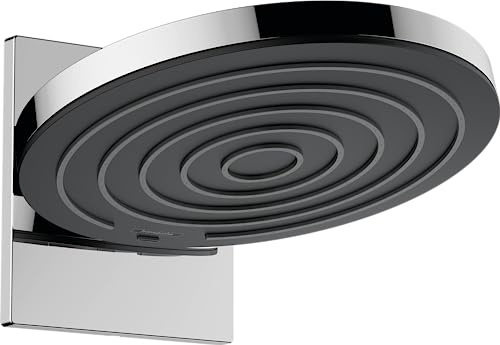 hansgrohe Pulsify S - vattenbesparande Huvuddusch 8,4 l/min (EcoSmart)med vägganslutning, runt Duschhuvud (⌀ 260 mm), Regndusch med 2 stråltyper för väggmontering, med antikalk-funktion, krom