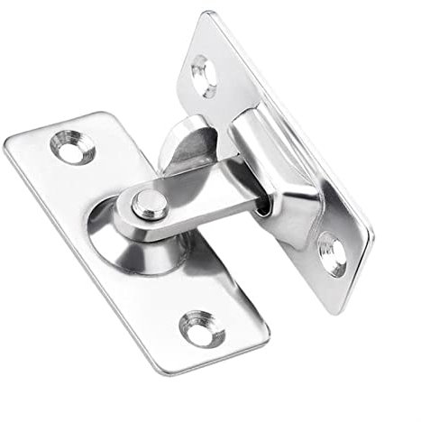 NOVOCE Scharniere 90 Grad Massiv Türriegel 304 Edelstahl Schloss Schiebetür Rechtwinkel Schnalle 304 Edelstahl 90 Grad Riegel