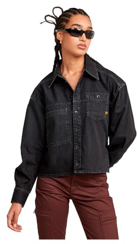 G-STAR Para Mujer Camisa Cropped, Negro (Worn in Nighttime Sky D25516-D540-G865), XXL