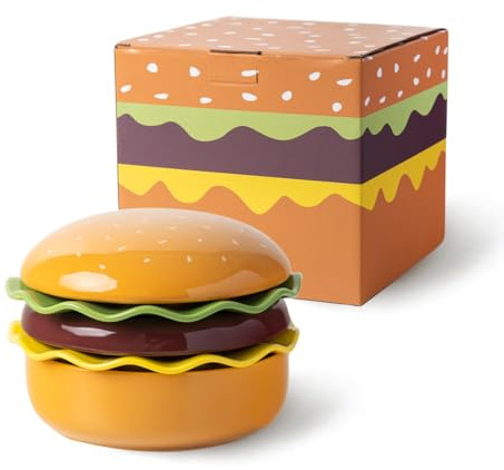 TUCHACA Set di ciotole e piatti in ceramica, set di piatti a 5 pezzi in stile Amburgo carino, piatti da dessert per cena e ciotole per cereali con set di coperchi. Regalo da tavola romanzo.