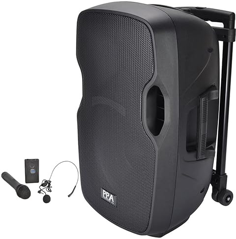 12 Portable PA Speaker Battery Powered with Radio Mic and Bluetooth