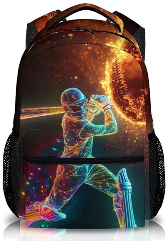 Wedinosaurnes Kids Backpack for Girls Boys, Cool Baseball Schoolbag, Gift for Girls Boys, 17 Inch Student Bookbag for Preschool Elementary Kindergarten Travel Picnic