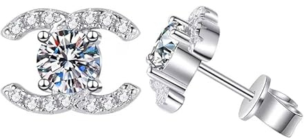 Moissanit Ohrstecker 5mm 0,5ct mit Echtheitszertifikat aus 925 Sterling Silber 18 K Weißgold Vergoldung Diamant Ohrstecker Lab Grow Diamond Damen Ohrringe