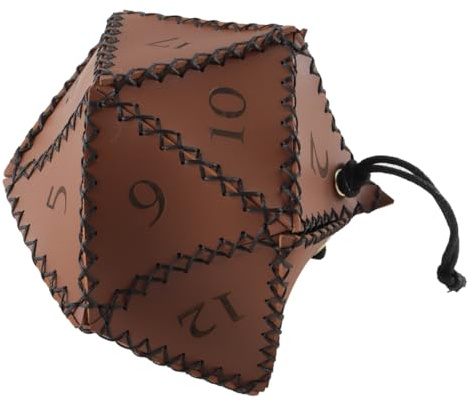 Orivin Bolsa de Cuero para Dados poligonales para Juegos de Mesa, Organizador Compacto y práctico para Viajes, 13 x 8 cm, 40 g