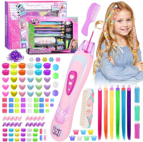Parrucchiera Bambina, Treccine capello Moda Strumenti Perlina Accessori Set, Creativi Decorazioni per bambino