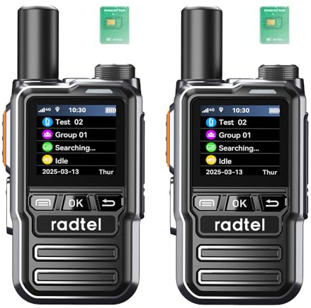 Radtel P8 PoC-Funkgerät (Push-to-Talk über Mobilfunk), Handfunkgeräte mit unbegrenzter Reichweite für das ganze Land, Zwei-Wege-Funkgeräte, GXIN Amateurfunkgerät (2er-Pack mit 2 SIM-Karten)