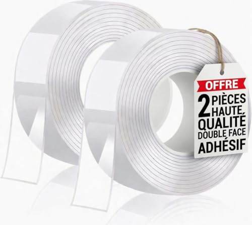 Lote de 6 m de 2 cintas adhesivas de doble cara extra fuertes transparentes 3 m x 2,3 cm cinta adhesiva de doble cara extra fuerte transparente para pared adhesivo de doble cara 3m extra fuerte