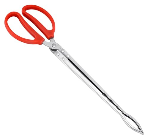 Stainless Steel Reptile Feeder - 15 Inches Tongs, Anti-Skid Piece | Extra Long Large Tweezers Tools Hold Worm Feeding Tong For Snakes Lizards Spiders Professional Pet Care Accessory