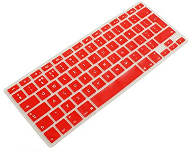 System-S Silikon tangentbordsskydd QWERTY engelskt tangentbordsskydd skydd för MacBook Pro 13 tum 15 tum 17 tum/iMac/MacBook Air 13 tum röd