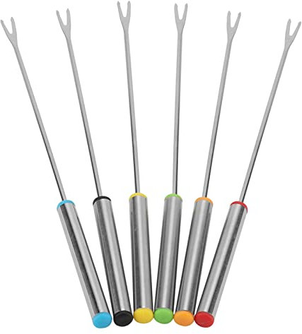 6pcs Stainless Steel Forks, Reusable Long Forks for Fondue, Easy to Clean and Anti-Rust Forks for Fruit Cheese Meat Chocolate Dessert